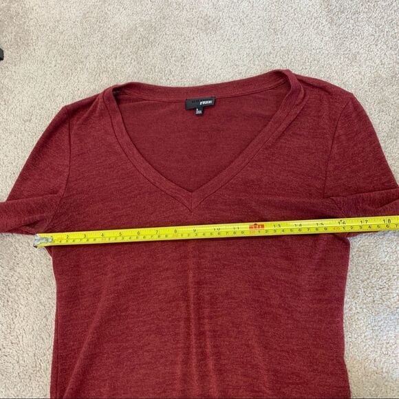 Aritzia Wilfred free maroon burgundy V-neck longsleeve tunic Sz L - Picture 7 of 10